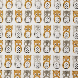 Printed Cotton CHOBY White / Ochre Tones